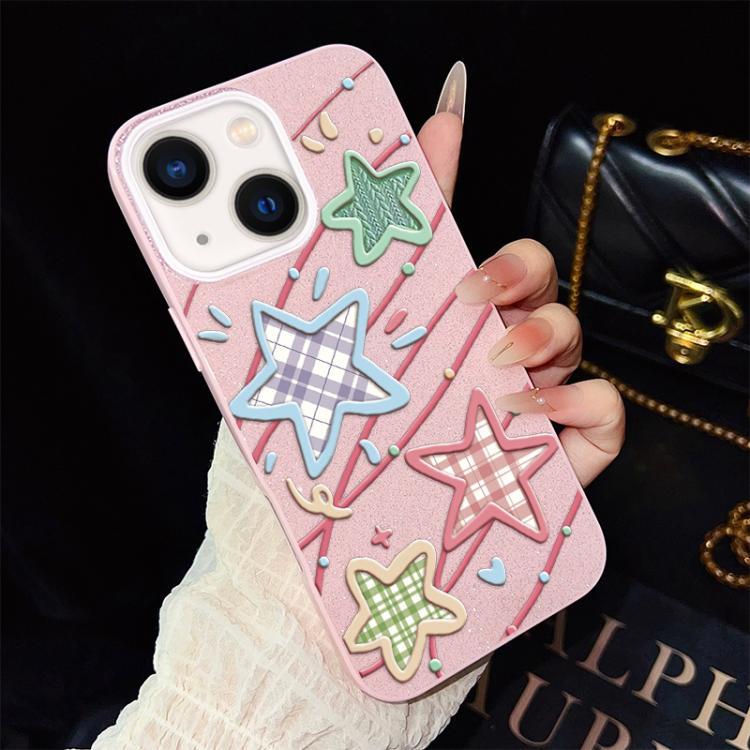 For iPhone 14 Stars Pattern IMD Glitter PC Hybrid TPU Phone Case