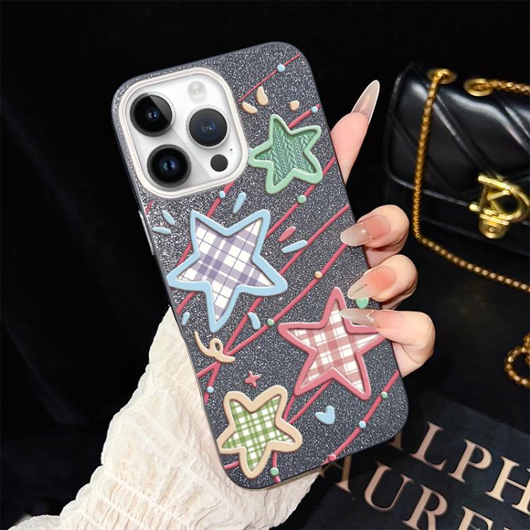 For iPhone 14 Pro Max Stars Pattern IMD Glitter PC Hybrid TPU Phone Case