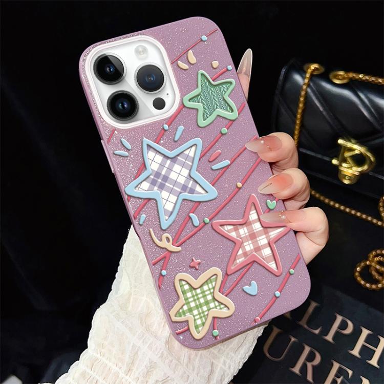 For iPhone 14 Pro Max Stars Pattern IMD Glitter PC Hybrid TPU Phone Case