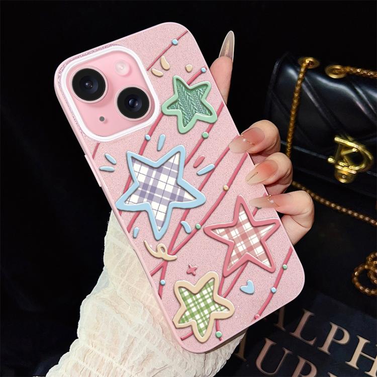 For iPhone 15 Stars Pattern IMD Glitter PC Hybrid TPU Phone Case