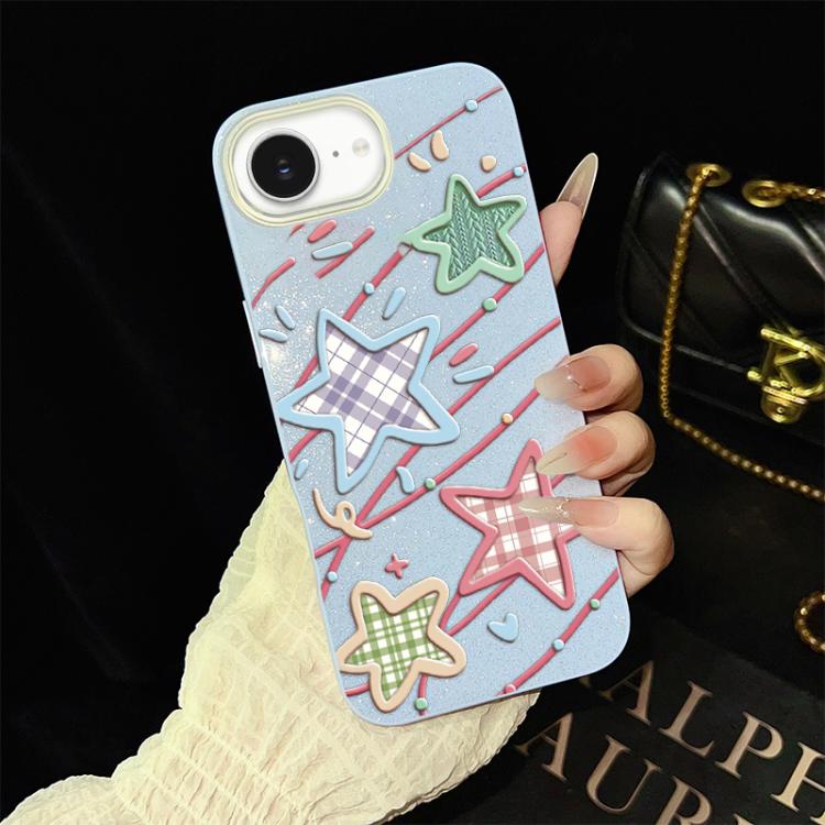 For iPhone 17e / 16e Stars Pattern IMD Glitter PC Hybrid TPU Phone Case
