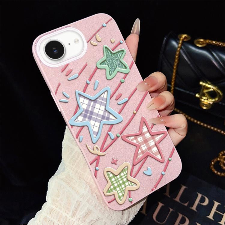 For iPhone 17e / 16e Stars Pattern IMD Glitter PC Hybrid TPU Phone Case