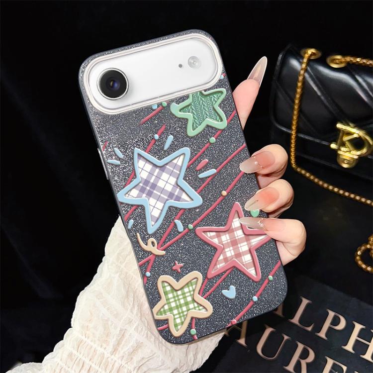 For iPhone Air Stars Pattern IMD Glitter PC Hybrid TPU Phone Case