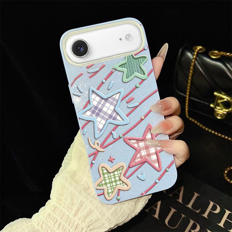 For iPhone Air Stars Pattern IMD Glitter PC Hybrid TPU Phone Case