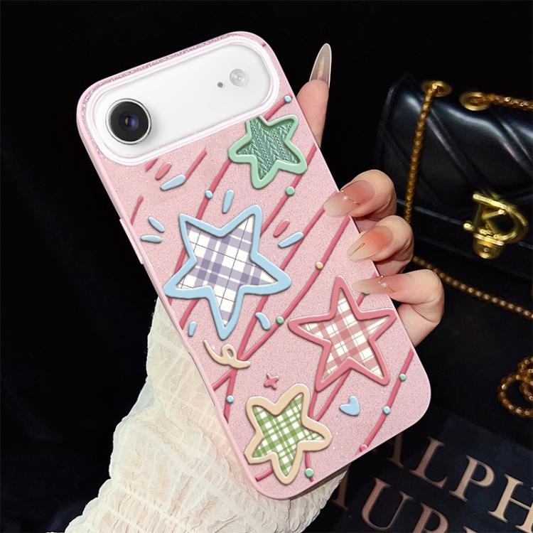 For iPhone Air Stars Pattern IMD Glitter PC Hybrid TPU Phone Case