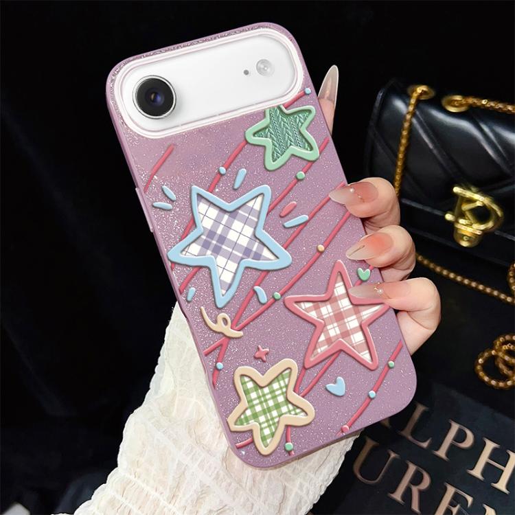 For iPhone Air Stars Pattern IMD Glitter PC Hybrid TPU Phone Case