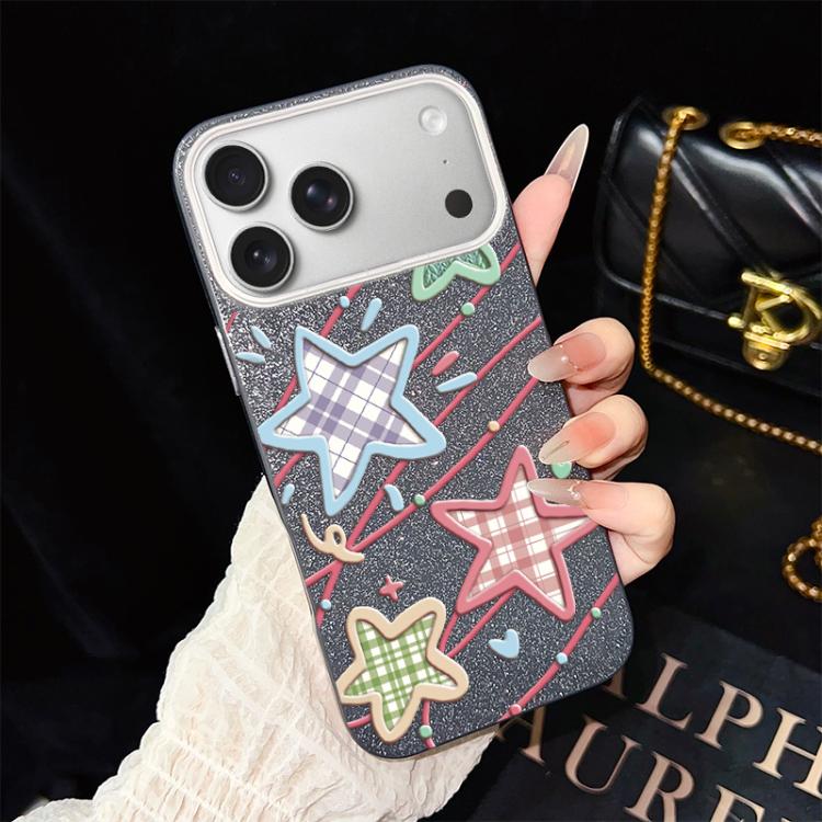 For iPhone 17 Pro Max Stars Pattern IMD Glitter PC Hybrid TPU Phone Case