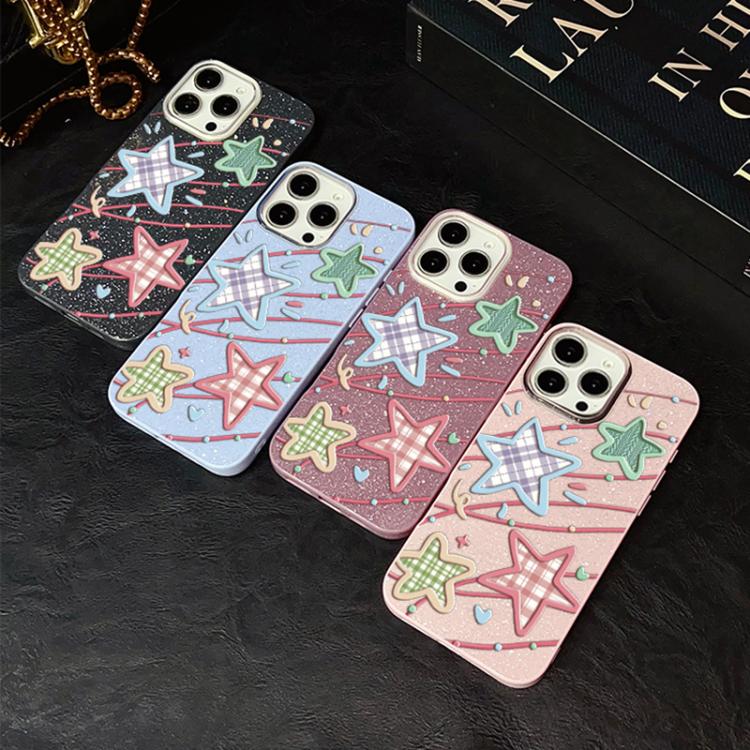 For iPhone Air Stars Pattern IMD Glitter PC Hybrid TPU Phone Case