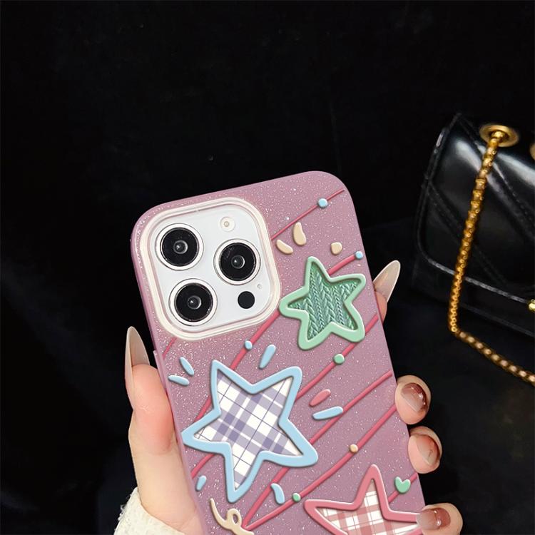For iPhone 12 Pro Stars Pattern IMD Glitter PC Hybrid TPU Phone Case