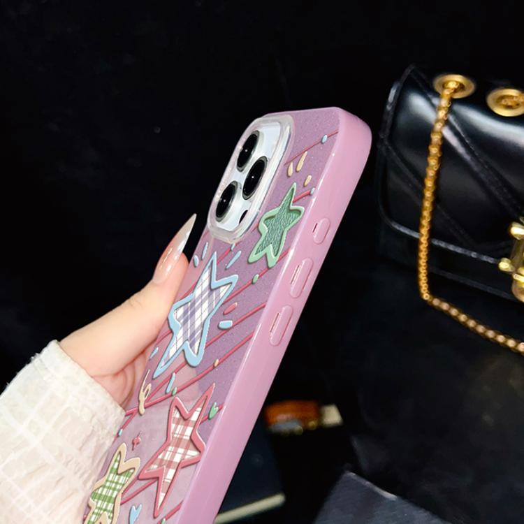 For iPhone XS / X Stars Pattern IMD Glitter PC Hybrid TPU Phone Case