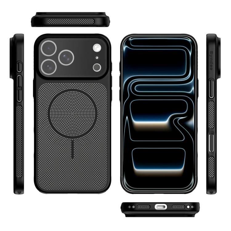 For iPhone 17 Pro Max Heat Dissipation Breathable Mesh Magnetic PC Phone Case
