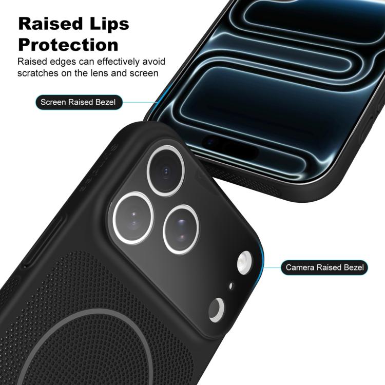 For iPhone 17 Pro Heat Dissipation Breathable Mesh Magnetic PC Phone Case