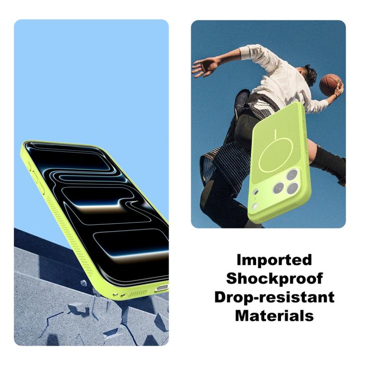 For iPhone 16 Plus Heat Dissipation Breathable Mesh Magnetic PC Phone Case