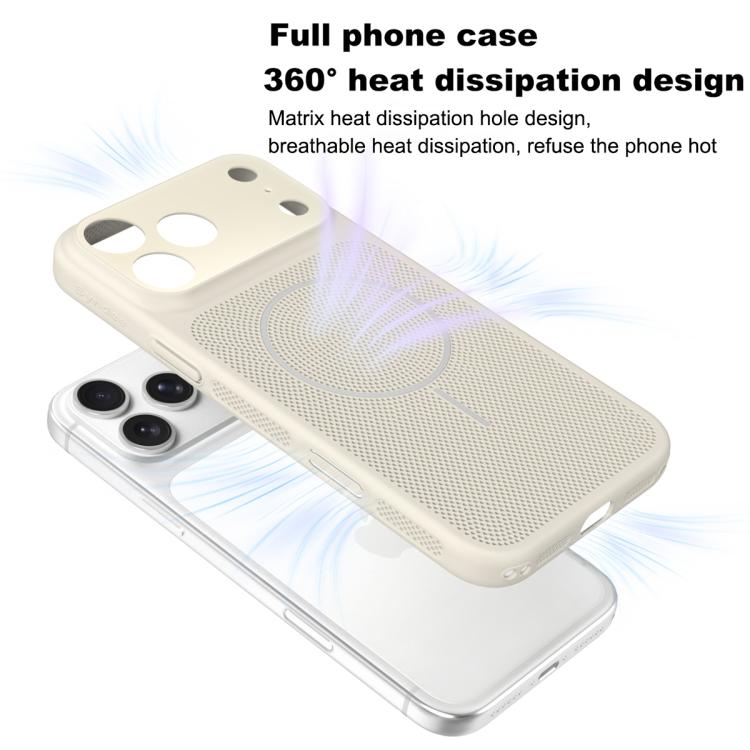 For iPhone 15 Pro Heat Dissipation Breathable Mesh Magnetic PC Phone Case