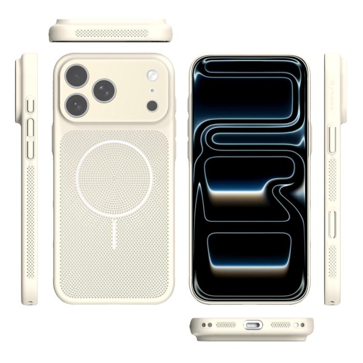 For iPhone 15 Heat Dissipation Breathable Mesh Magnetic PC Phone Case