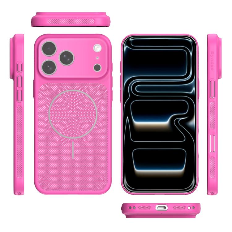 For iPhone 15 Heat Dissipation Breathable Mesh Magnetic PC Phone Case
