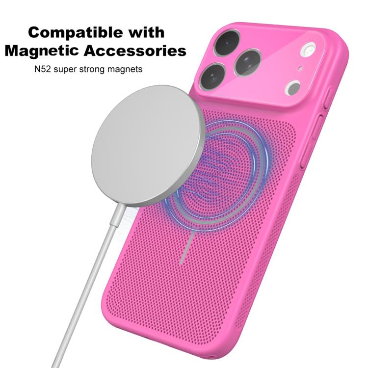 For iPhone 14 / 13 Heat Dissipation Breathable Mesh Magnetic PC Phone Case