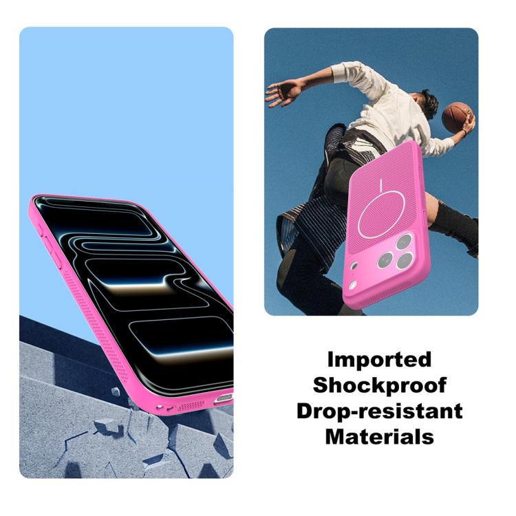 For iPhone 14 / 13 Heat Dissipation Breathable Mesh Magnetic PC Phone Case