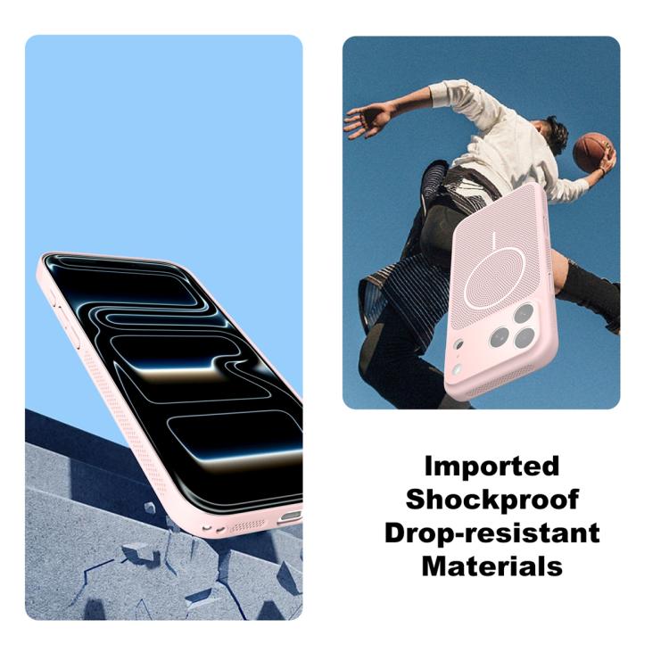 For iPhone 14 / 13 Heat Dissipation Breathable Mesh Magnetic PC Phone Case