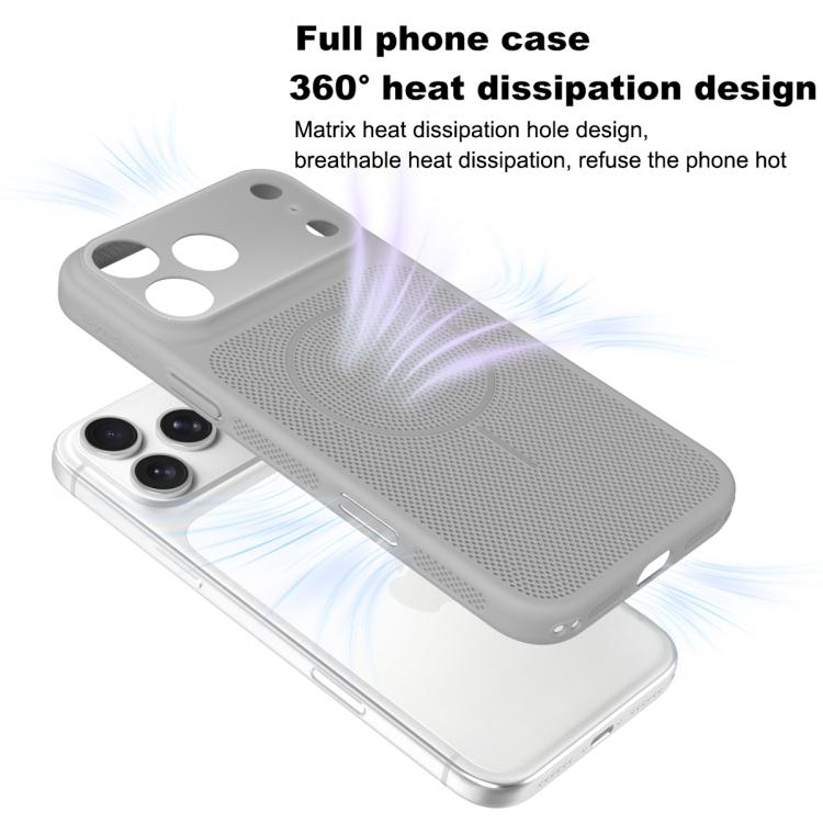 For iPhone 14 Pro Heat Dissipation Breathable Mesh Magnetic PC Phone Case