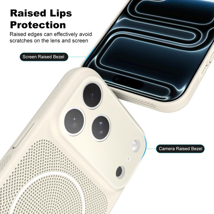 For iPhone 14 Pro Max Heat Dissipation Breathable Mesh Magnetic PC Phone Case