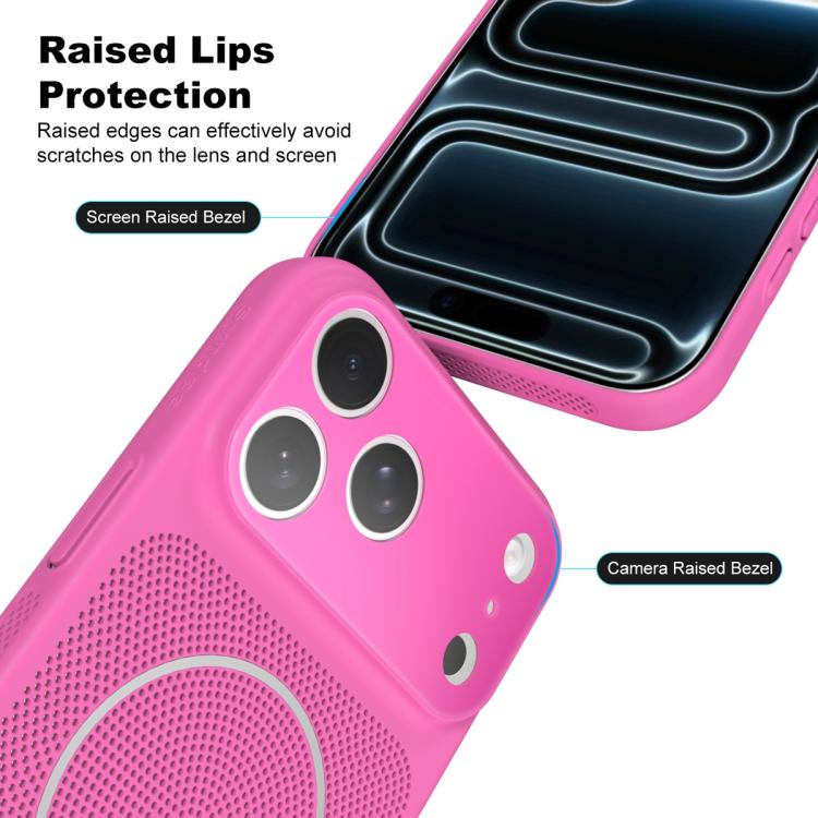 For iPhone 14 Pro Max Heat Dissipation Breathable Mesh Magnetic PC Phone Case