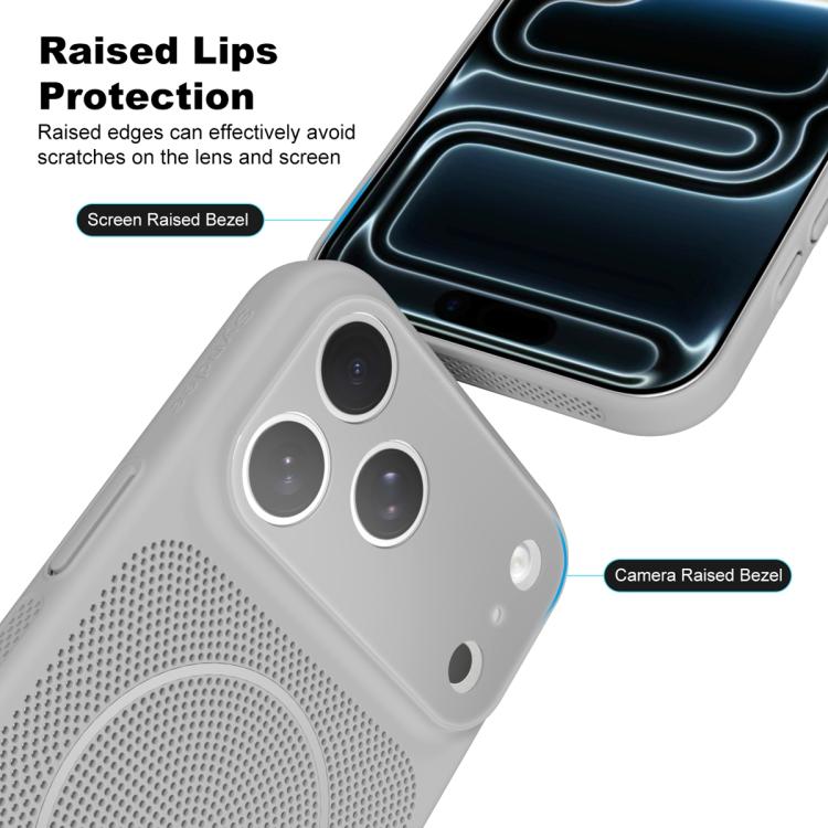 For iPhone 13 Pro Max Heat Dissipation Breathable Mesh Magnetic PC Phone Case