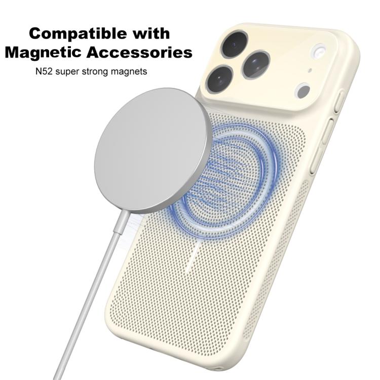 For iPhone 13 Pro Max Heat Dissipation Breathable Mesh Magnetic PC Phone Case