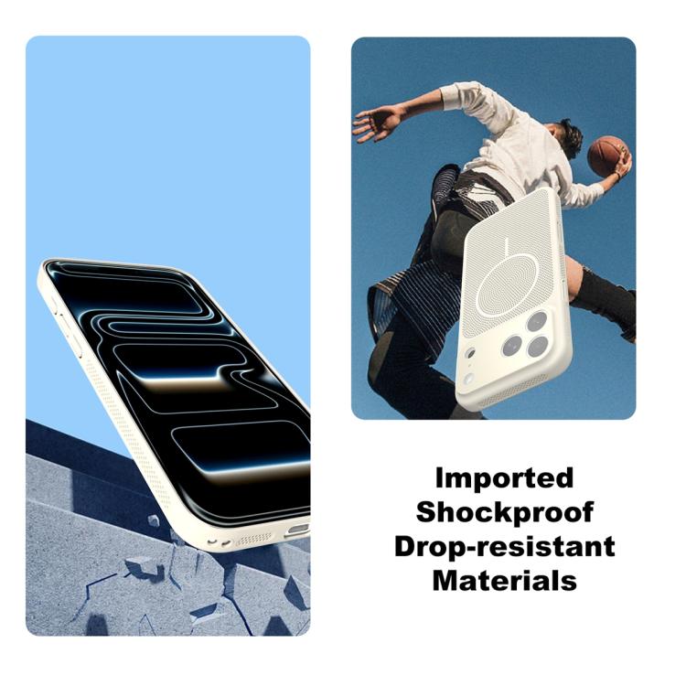 For iPhone 13 Pro Heat Dissipation Breathable Mesh Magnetic PC Phone Case