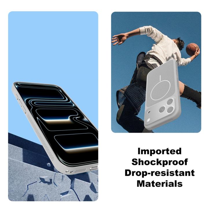 For iPhone 12 Pro Max Heat Dissipation Breathable Mesh Magnetic PC Phone Case