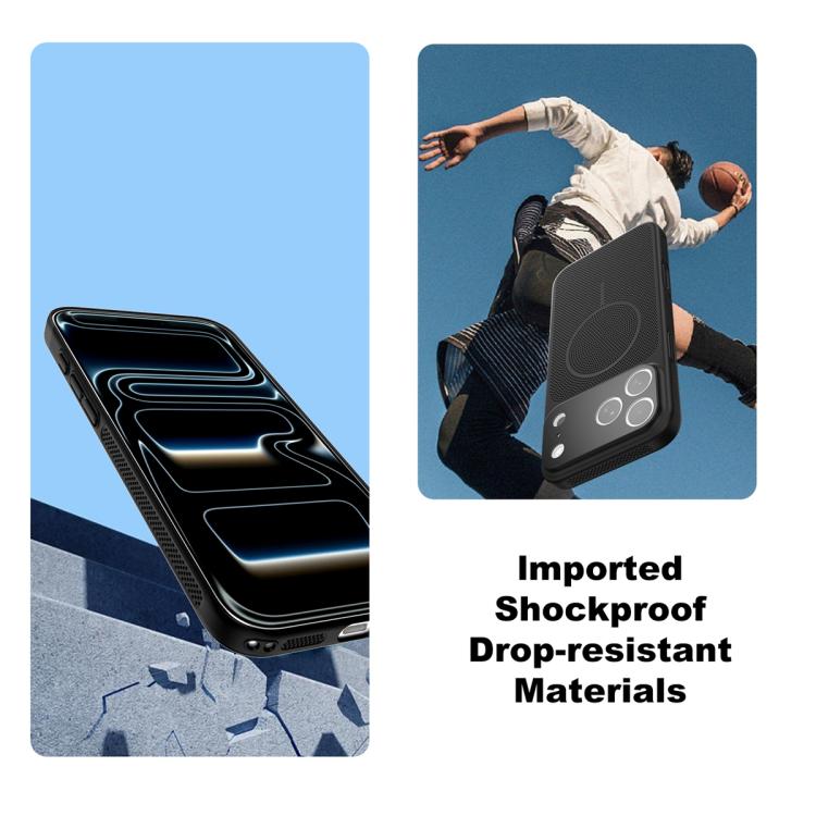 For iPhone 12 Heat Dissipation Breathable Mesh Magnetic PC Phone Case