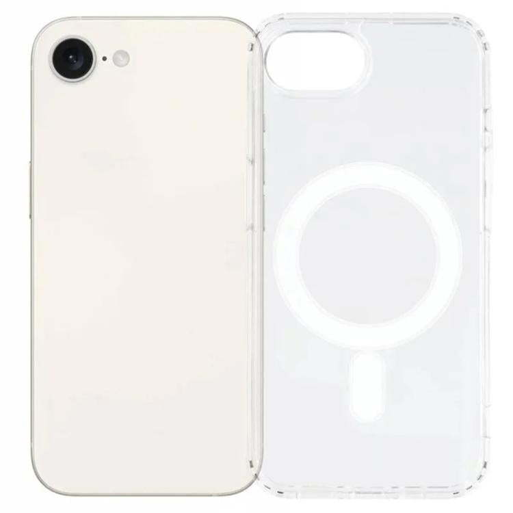 For iPhone 17e / 16e WANLONFENG High-Transparency Magnetic Acrylic Phone Case with Screen Protector - Transparent