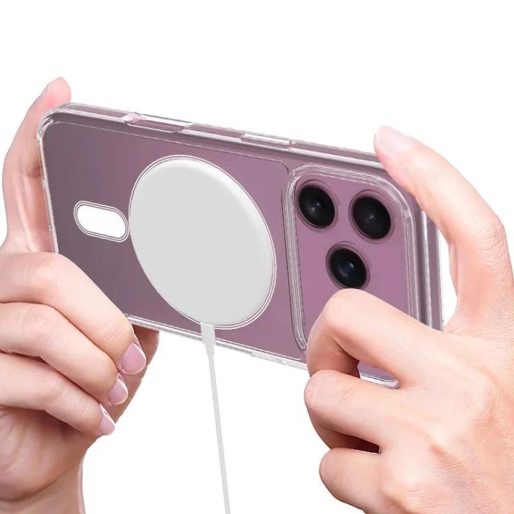 For iPhone 17 Pro WANLONFENG High-Transparency Magnetic Acrylic Phone Case with Screen Protector - Transparent