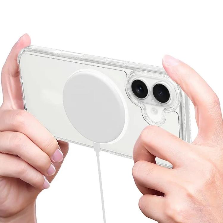 For iPhone 17 WANLONFENG High-Transparency Magnetic Acrylic Phone Case with Screen Protector - Transparent