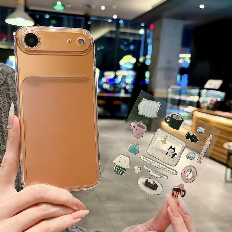 For iPhone Air Precise Hole Shockproof Clear PC Phone Case with Resin Sticker