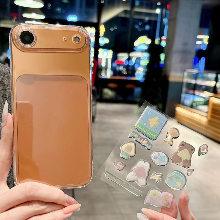 For iPhone Air Precise Hole Shockproof Clear PC Phone Case with Resin Sticker
