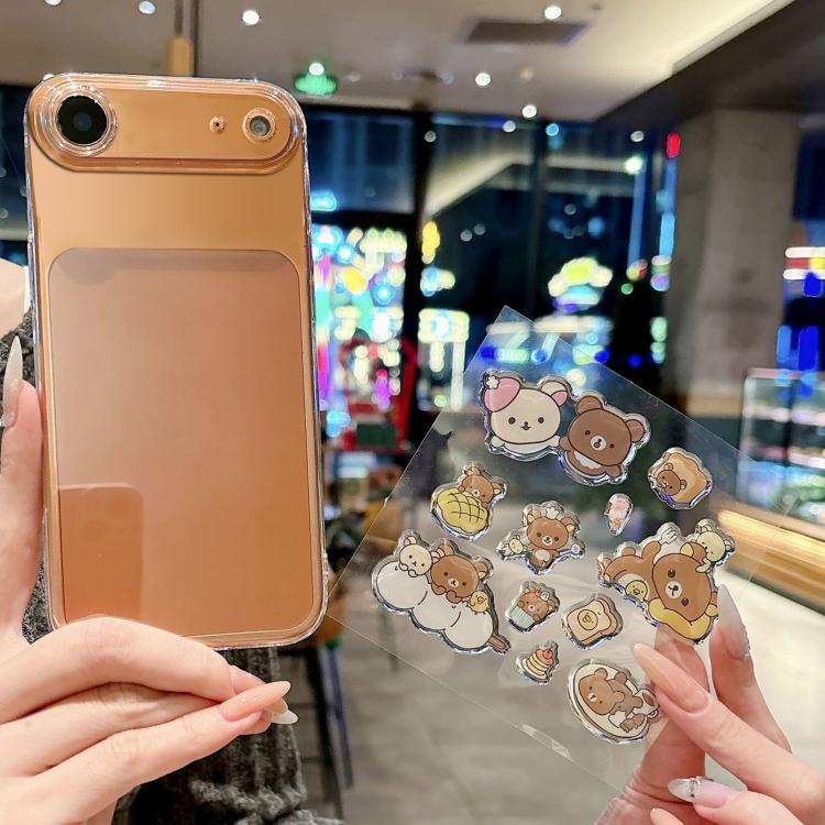 For iPhone Air Precise Hole Shockproof Clear PC Phone Case with Resin Sticker