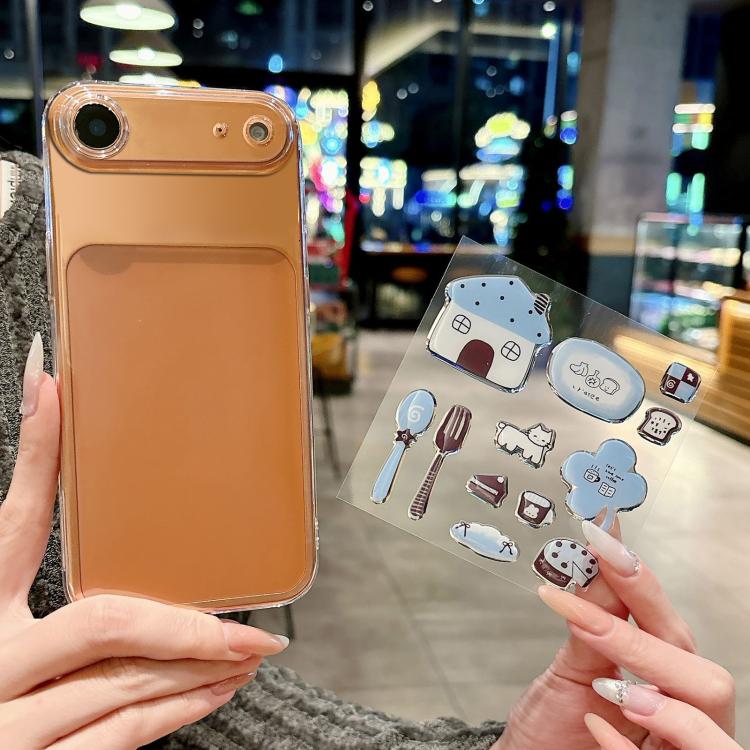 For iPhone Air Precise Hole Shockproof Clear PC Phone Case with Resin Sticker