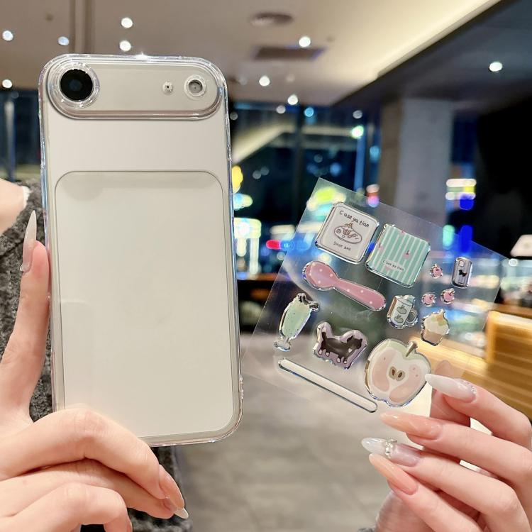 For iPhone Air Precise Hole Shockproof Clear PC Phone Case with Resin Sticker