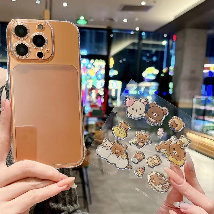 For iPhone 12 Pro Precise Hole Shockproof Clear PC Phone Case with Resin Sticker