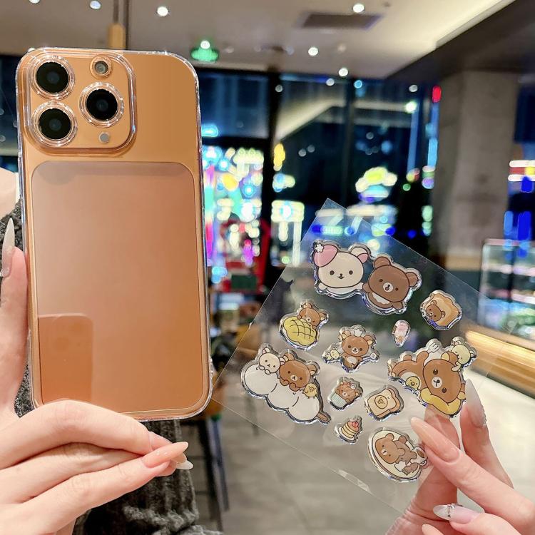 For iPhone 11 Pro Max Precise Hole Shockproof Clear PC Phone Case with Resin Sticker