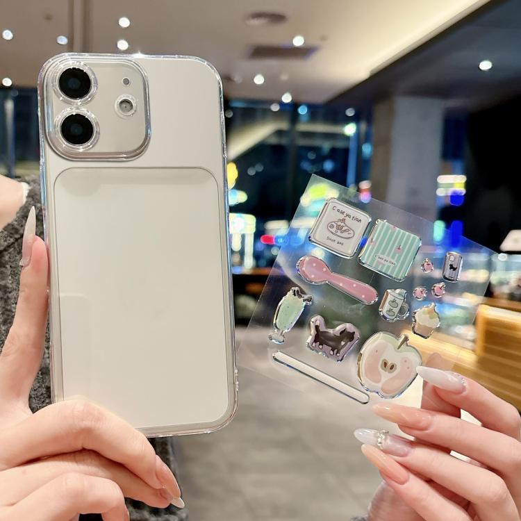 For iPhone 11 Precise Hole Shockproof Clear PC Phone Case with Resin Sticker