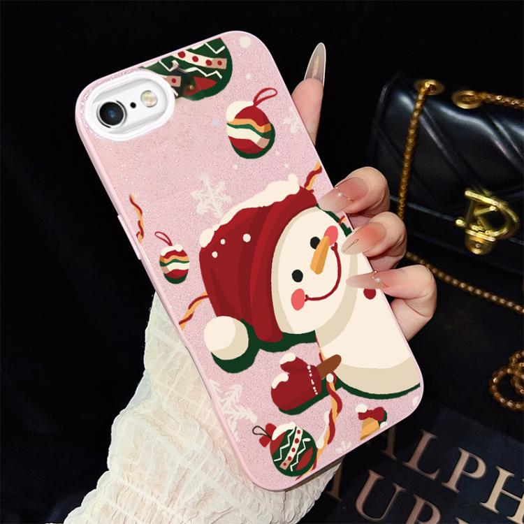 For iPhone 6 Plus / 6s Plus Christmas Pattern IMD Glitter PC Hybrid TPU Phone Case