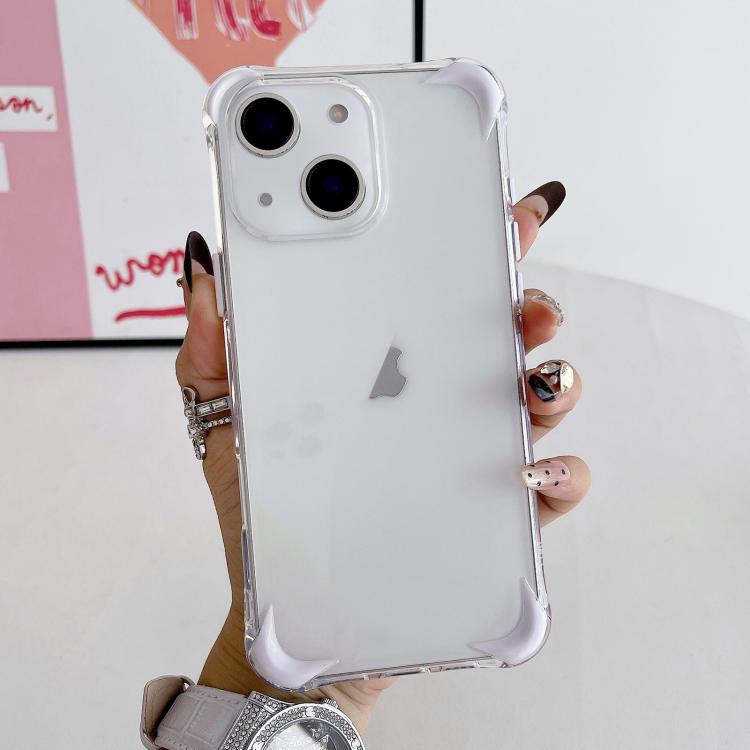 For iPhone 15 Four Corner Airbags Shockproof Color Contrast Soft TPU Phone Case