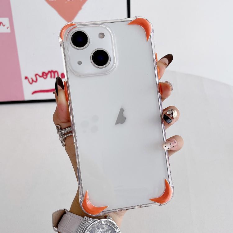 For iPhone 14 Plus Four Corner Airbags Shockproof Color Contrast Soft TPU Phone Case