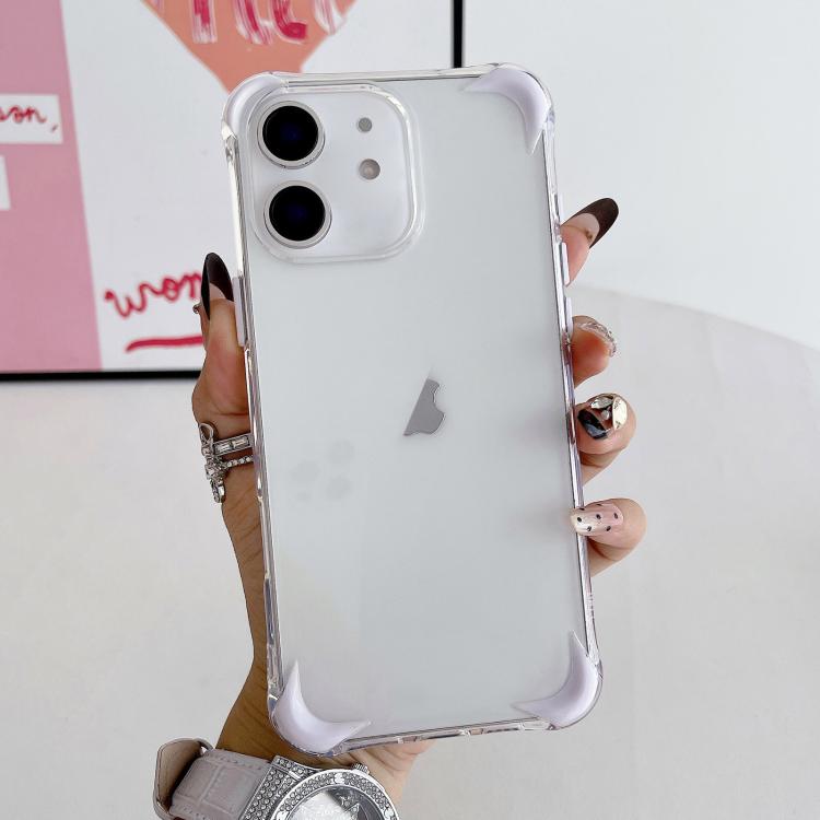 For iPhone 12 Four Corner Airbags Shockproof Color Contrast Soft TPU Phone Case