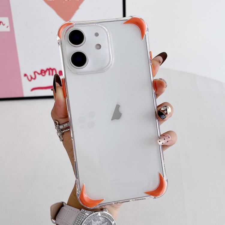 For iPhone 12 Four Corner Airbags Shockproof Color Contrast Soft TPU Phone Case