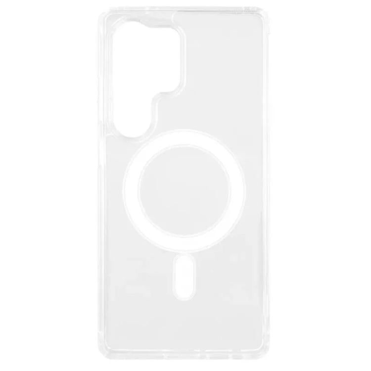 For Galaxy S24 Ultra 5G WANLONFENG High-Transparency Magnetic Acrylic Phone Case with Screen Protector - Transparent