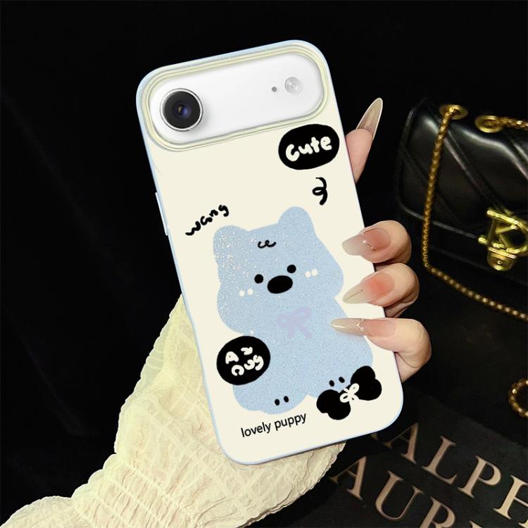 For iPhone Air Lovely Puppy Pattern IMD Glitter PC Hybrid TPU Phone Case
