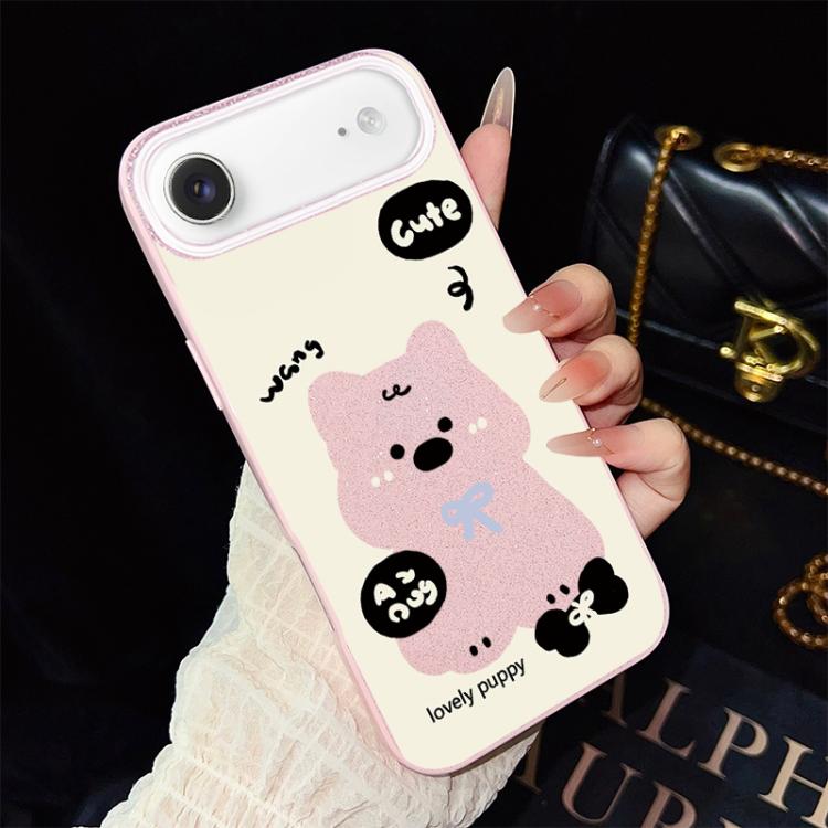 For iPhone Air Lovely Puppy Pattern IMD Glitter PC Hybrid TPU Phone Case